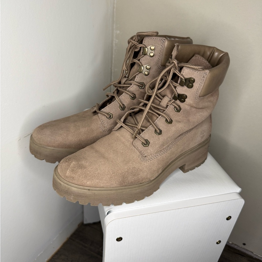Timberland Tan Suede Combat Boots